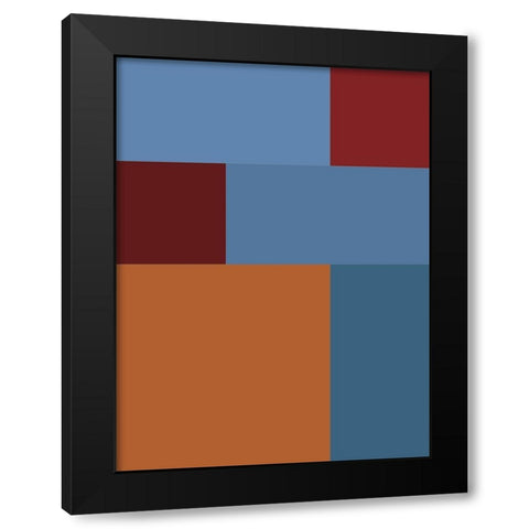 Bright Blocks XVII Black Modern Wood Framed Art Print with Double Matting by Grayscale