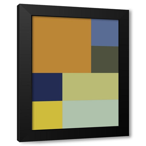 Bright Blocks XVIII Black Modern Wood Framed Art Print by Grayscale