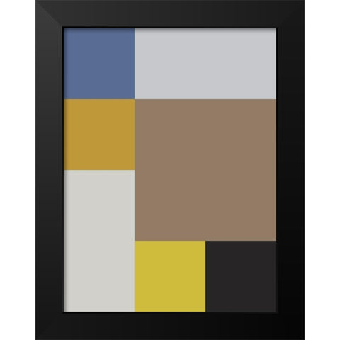 Bright Blocks XIX Black Modern Wood Framed Art Print by Grayscale