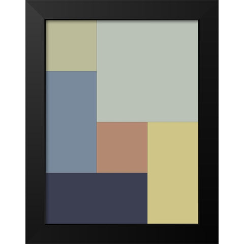 Soft Blocks I Black Modern Wood Framed Art Print by Grayscale