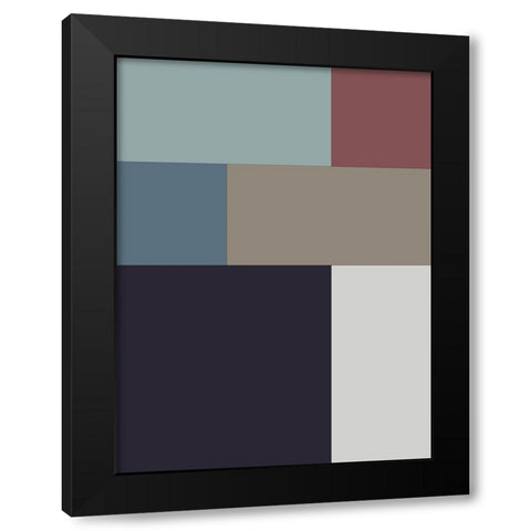Soft Blocks II Black Modern Wood Framed Art Print with Double Matting by Grayscale