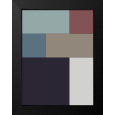 Soft Blocks II Black Modern Wood Framed Art Print by Grayscale