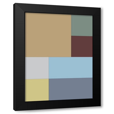Soft Blocks III Black Modern Wood Framed Art Print with Double Matting by Grayscale