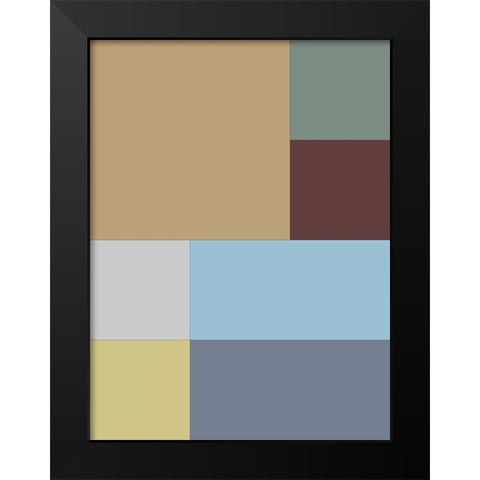 Soft Blocks III Black Modern Wood Framed Art Print by Grayscale
