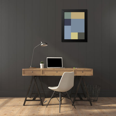 Soft Blocks IV Black Modern Wood Framed Art Print by Grayscale