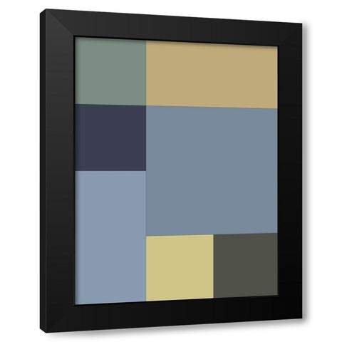Soft Blocks IV Black Modern Wood Framed Art Print with Double Matting by Grayscale
