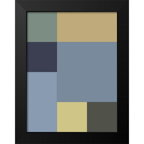 Soft Blocks IV Black Modern Wood Framed Art Print by Grayscale