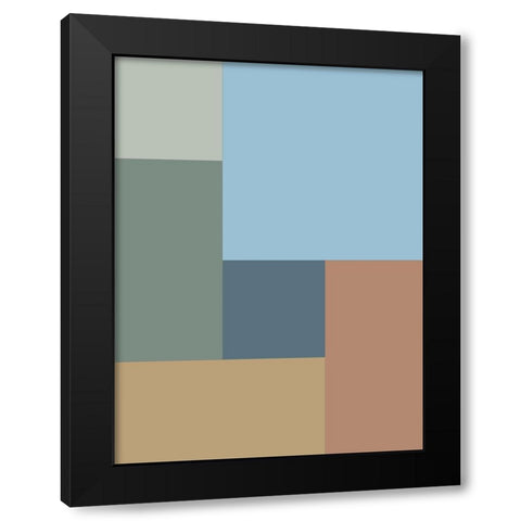 Soft Blocks VI Black Modern Wood Framed Art Print with Double Matting by Grayscale