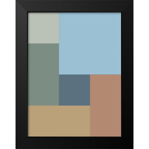 Soft Blocks VI Black Modern Wood Framed Art Print by Grayscale