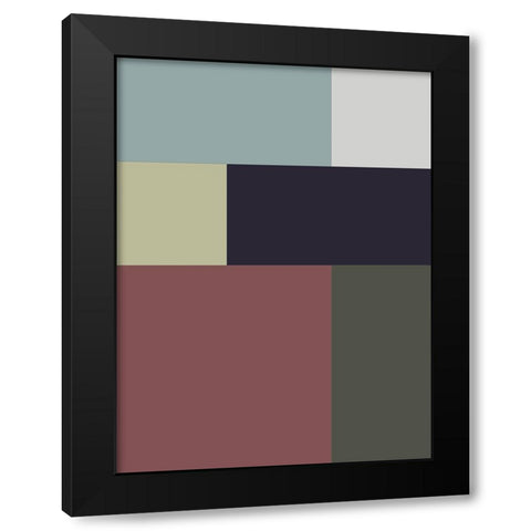 Soft Blocks VII Black Modern Wood Framed Art Print with Double Matting by Grayscale