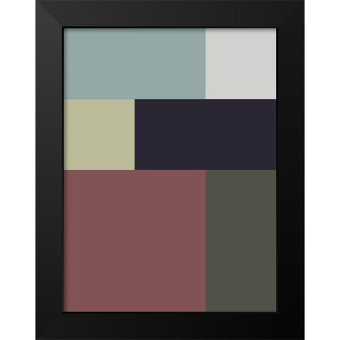 Soft Blocks VII Black Modern Wood Framed Art Print by Grayscale