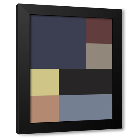 Soft Blocks VIII Black Modern Wood Framed Art Print with Double Matting by Grayscale