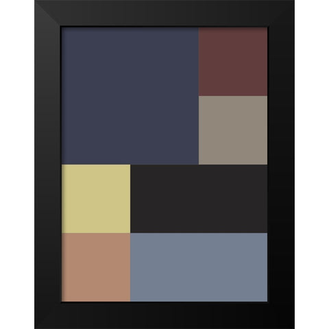 Soft Blocks VIII Black Modern Wood Framed Art Print by Grayscale