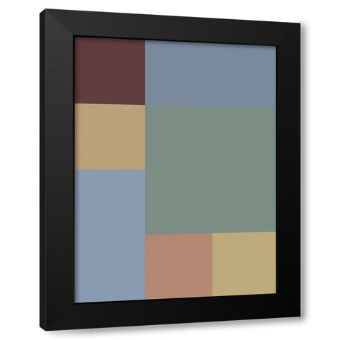 Soft Blocks IX Black Modern Wood Framed Art Print with Double Matting by Grayscale