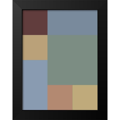 Soft Blocks IX Black Modern Wood Framed Art Print by Grayscale