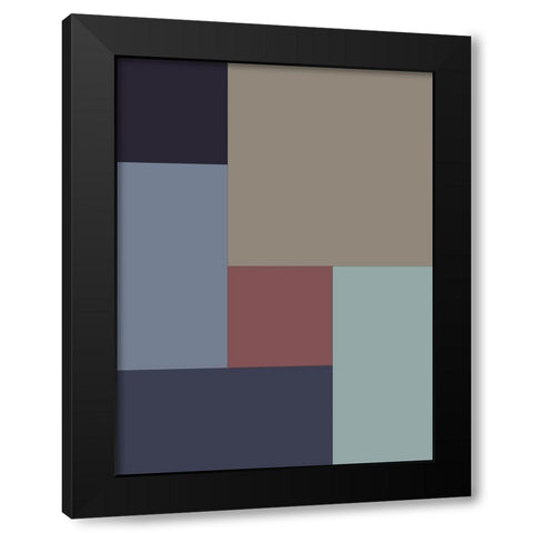 Soft Blocks XI Black Modern Wood Framed Art Print with Double Matting by Grayscale