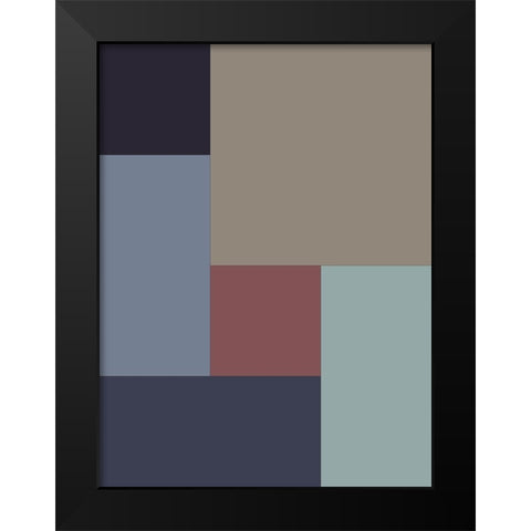Soft Blocks XI Black Modern Wood Framed Art Print by Grayscale