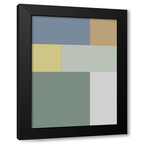 Soft Blocks XII Black Modern Wood Framed Art Print with Double Matting by Grayscale