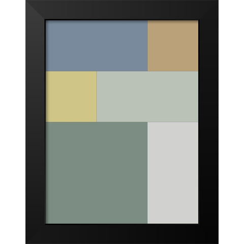 Soft Blocks XII Black Modern Wood Framed Art Print by Grayscale