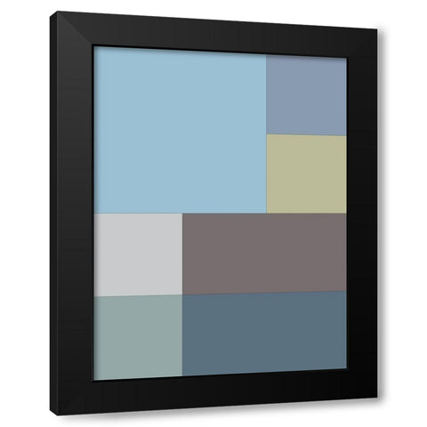 Soft Blocks XIII Black Modern Wood Framed Art Print with Double Matting by Grayscale
