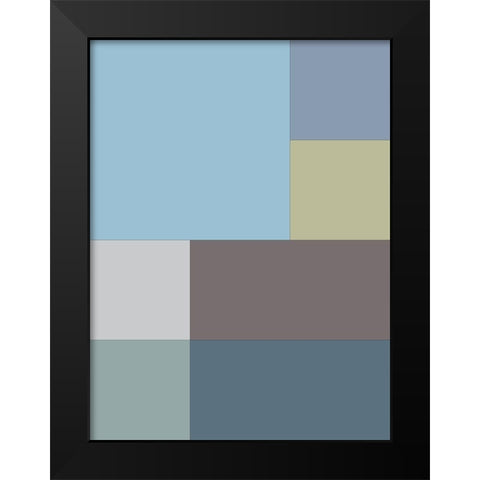 Soft Blocks XIII Black Modern Wood Framed Art Print by Grayscale