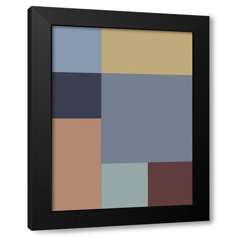 Soft Blocks XIV Black Modern Wood Framed Art Print with Double Matting by Grayscale