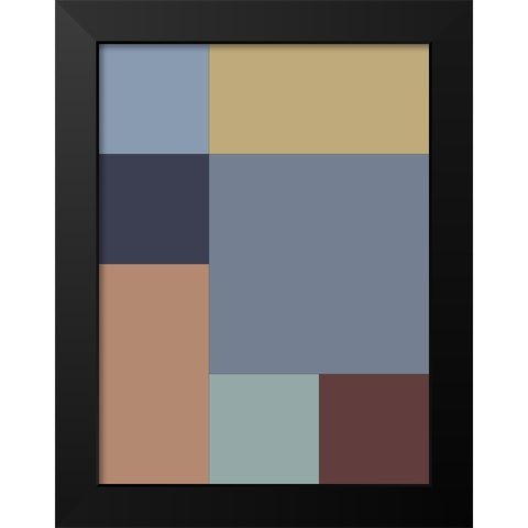 Soft Blocks XIV Black Modern Wood Framed Art Print by Grayscale
