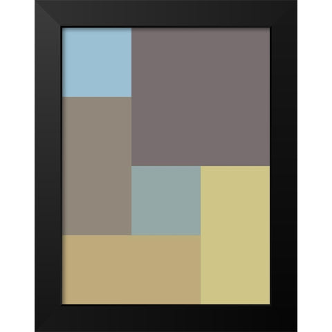 Soft Blocks XVI Black Modern Wood Framed Art Print by Grayscale