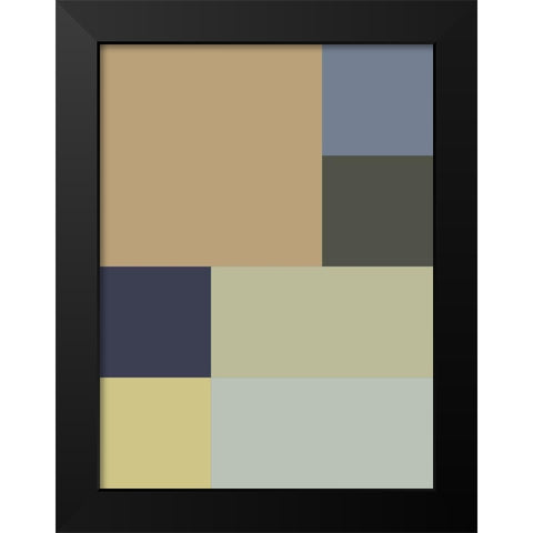 Soft Blocks XVIII Black Modern Wood Framed Art Print by Grayscale
