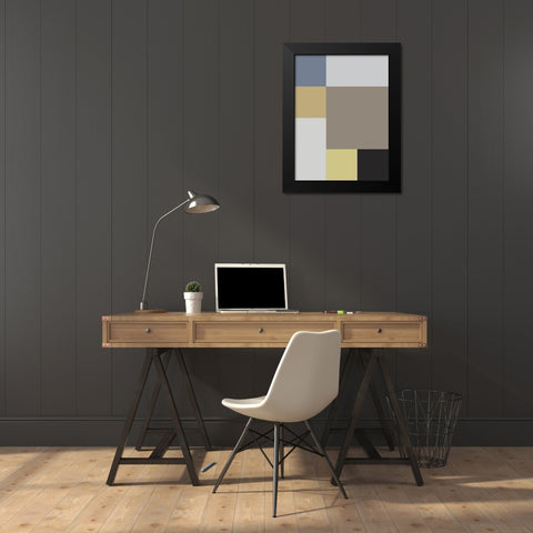 Soft Blocks XIX Black Modern Wood Framed Art Print by Grayscale