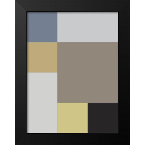 Soft Blocks XIX Black Modern Wood Framed Art Print by Grayscale