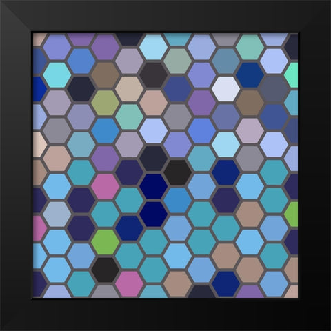 Small Hive VII Black Modern Wood Framed Art Print by Grayscale