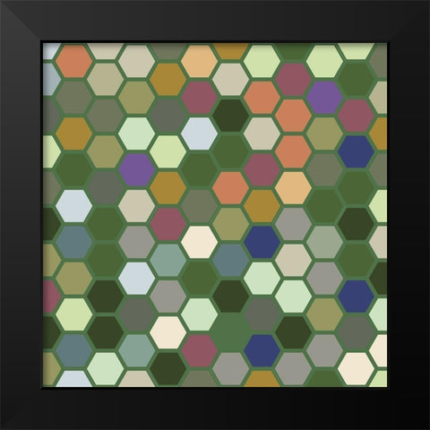 Small Hive X Black Modern Wood Framed Art Print by Grayscale