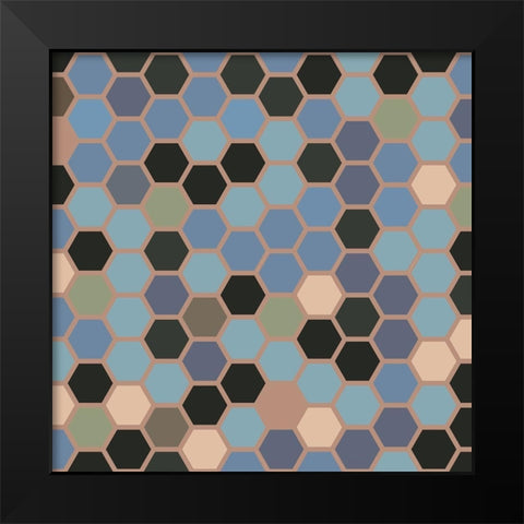 Small Hive XIV Black Modern Wood Framed Art Print by Grayscale