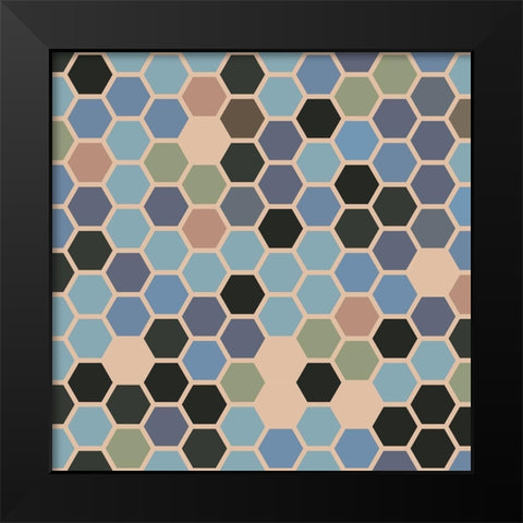 Small Hive XVI Black Modern Wood Framed Art Print by Grayscale