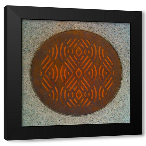 Rust Cover I Black Modern Wood Framed Art Print with Double Matting by Grayscale