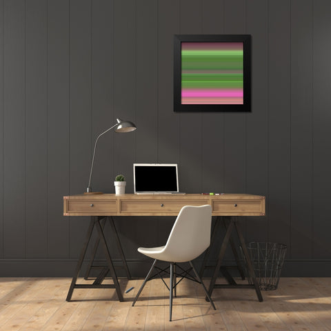 Green Pinstripes II Black Modern Wood Framed Art Print by Grayscale