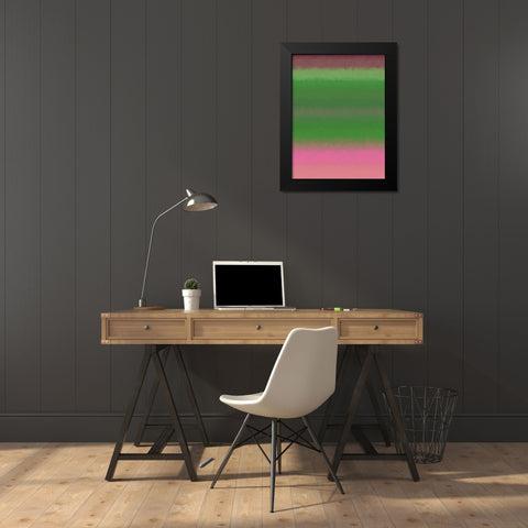 Green Texture Stripes I Black Modern Wood Framed Art Print by Grayscale
