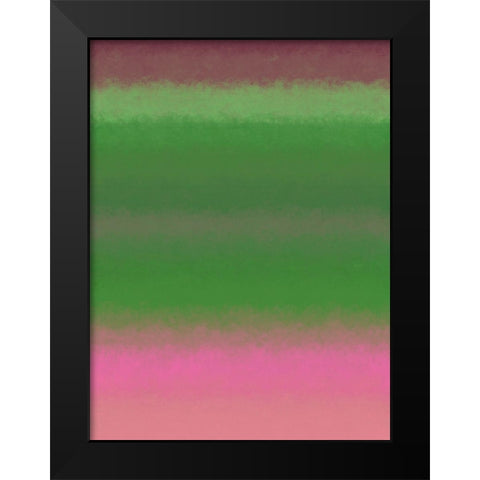 Green Texture Stripes I Black Modern Wood Framed Art Print by Grayscale