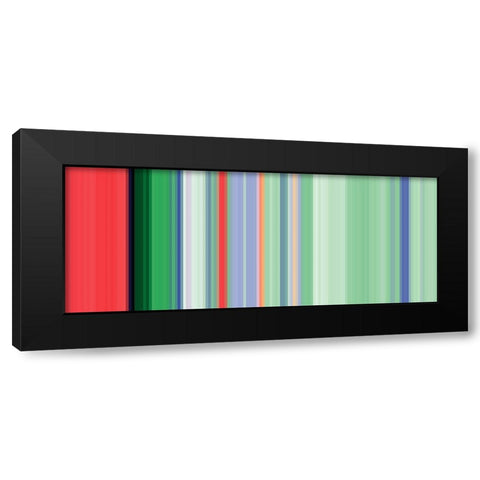 Green Pinstripes V Black Modern Wood Framed Art Print with Double Matting by Grayscale