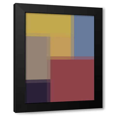 Pixel Blocks II Black Modern Wood Framed Art Print by Grayscale