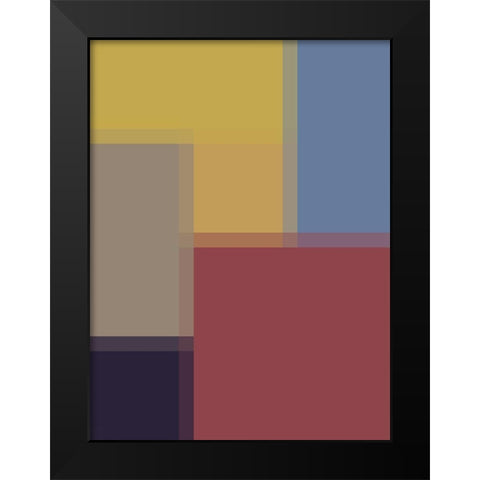 Pixel Blocks II Black Modern Wood Framed Art Print by Grayscale