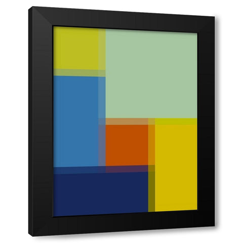 Pixel Blocks III Black Modern Wood Framed Art Print with Double Matting by Grayscale