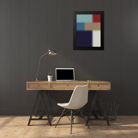 Pixel Blocks IV Black Modern Wood Framed Art Print by Grayscale