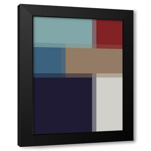 Pixel Blocks IV Black Modern Wood Framed Art Print by Grayscale