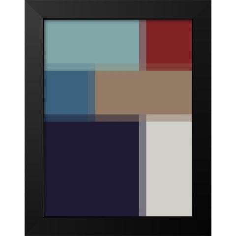 Pixel Blocks IV Black Modern Wood Framed Art Print by Grayscale