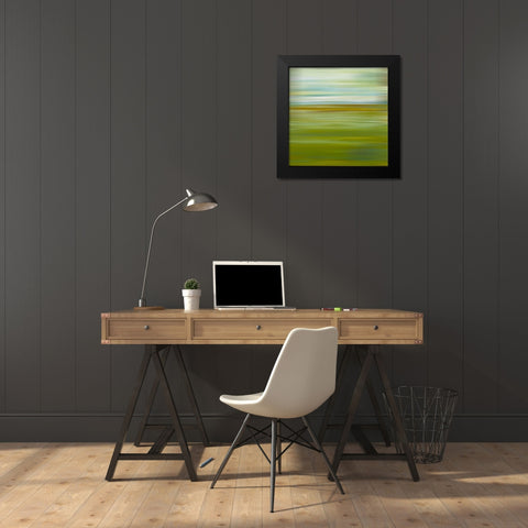 Green Painted Pinstripes I Black Modern Wood Framed Art Print by Grayscale