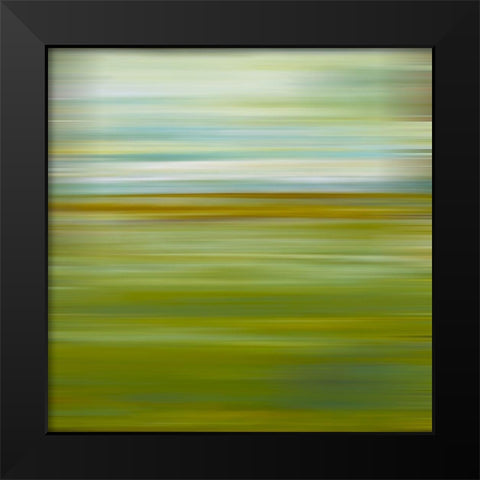 Green Painted Pinstripes I Black Modern Wood Framed Art Print by Grayscale