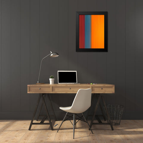 Fabric Pinstripes I Black Modern Wood Framed Art Print by Grayscale