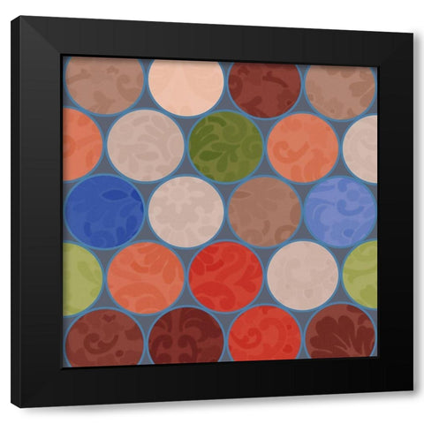 Bright Circles Stencil II Black Modern Wood Framed Art Print by Grayscale